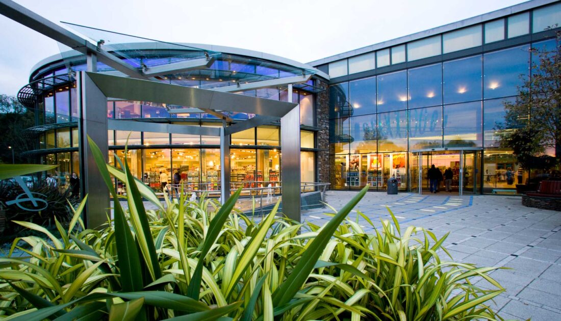 Exterior view of the Lakeland store in Windermere, designed by Mellor Architects